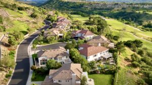 Beautiful scenic view of homes and hills inside Dove Canyon Community in Rancho Santa Margarita