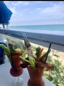 Bloody Mary's beachside at The Cliff in Laguna Beach